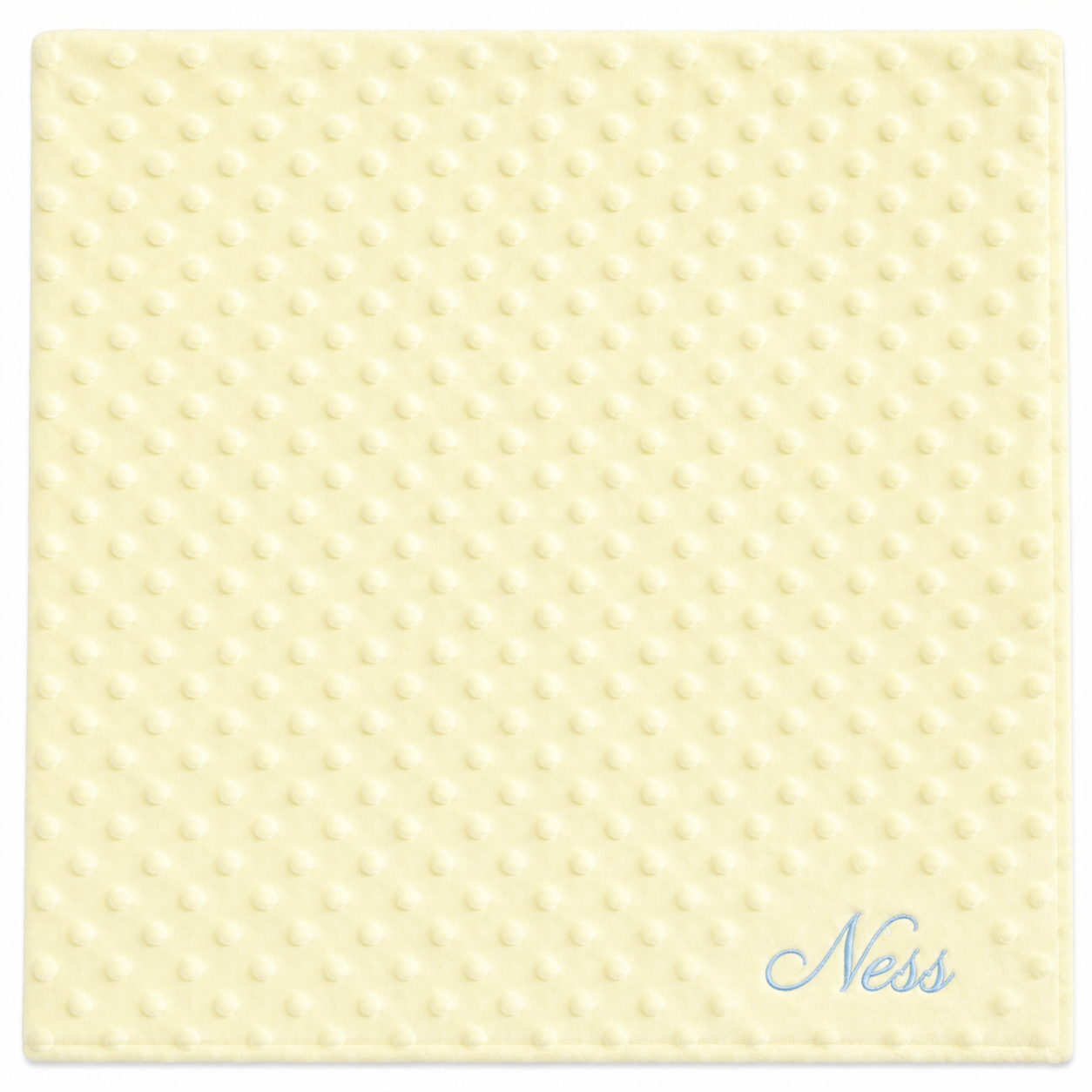 Plaid Bébé Ultra Doux – Couleur Unie à pois et Personnalisable Jaune