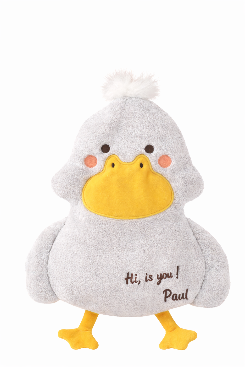 Doudou bébé peluche douce en forme d’animal – Compagnon de réconfort moelleux dès la naissance canard broder prénom