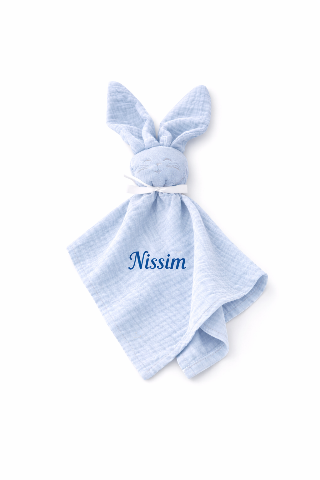 Doudou lapin bébé – Coloris bleu doux