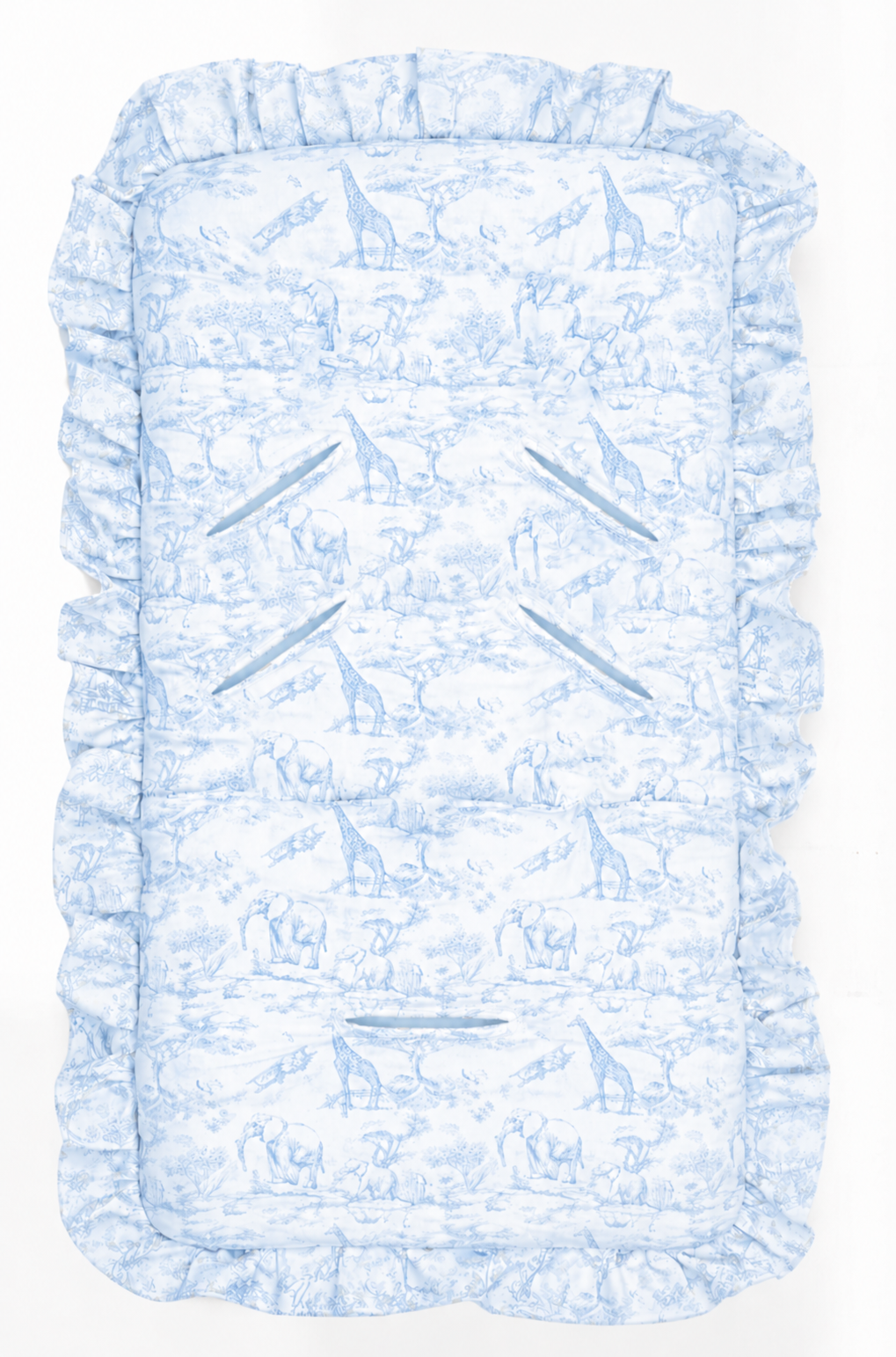 Matelas_de_poussette_avec_b_b_motif_safari_rose_avec_volant bleu