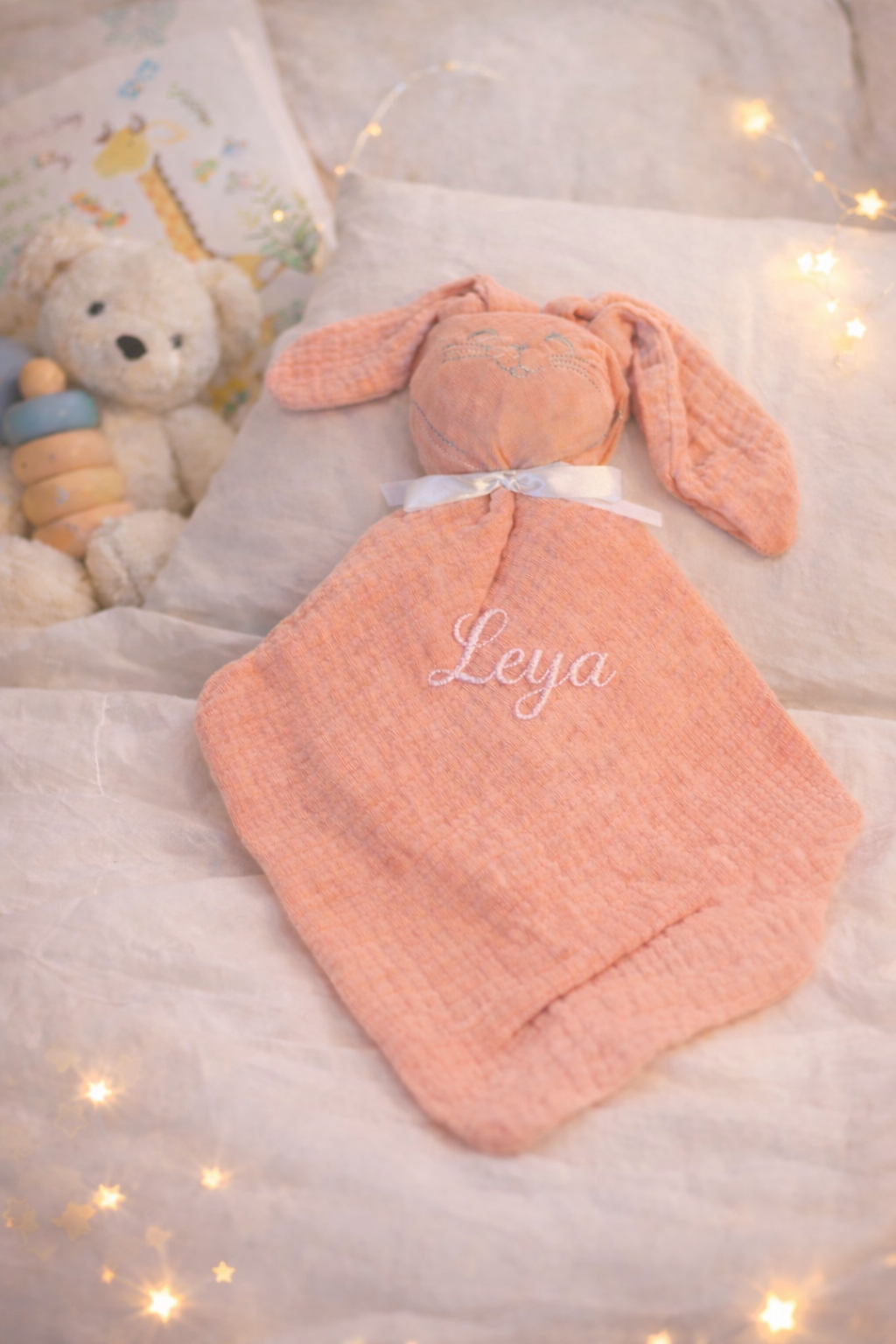 Doudou lapin pour bébé en coton doux – Essentiel naissance Rose