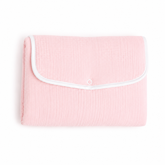 Tapis à Langer Pliable Personnalisable Imperméable avec Broderie Prénom Rose