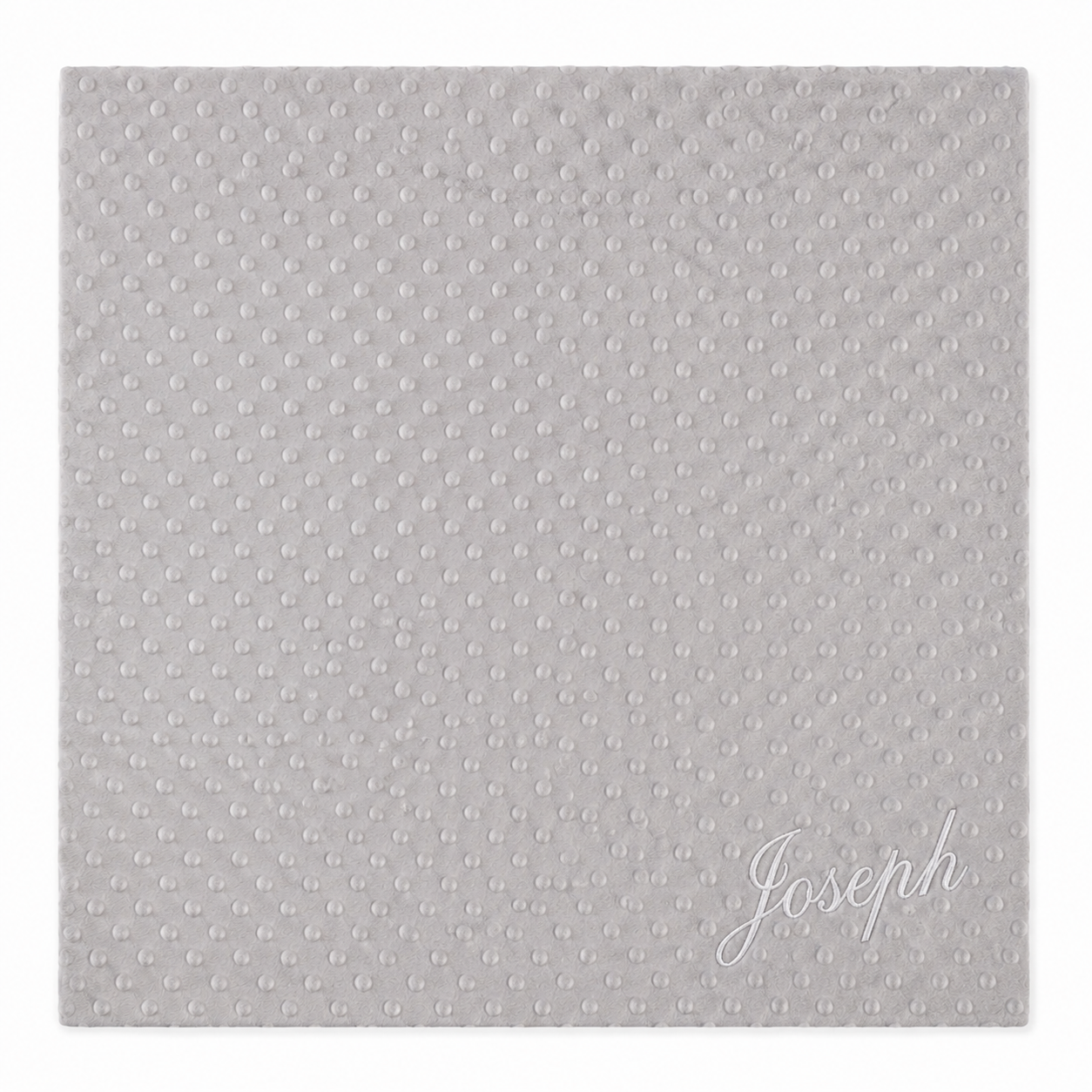 Plaid Bébé Ultra Doux – Couleur Unie à pois et Personnalisable Gris