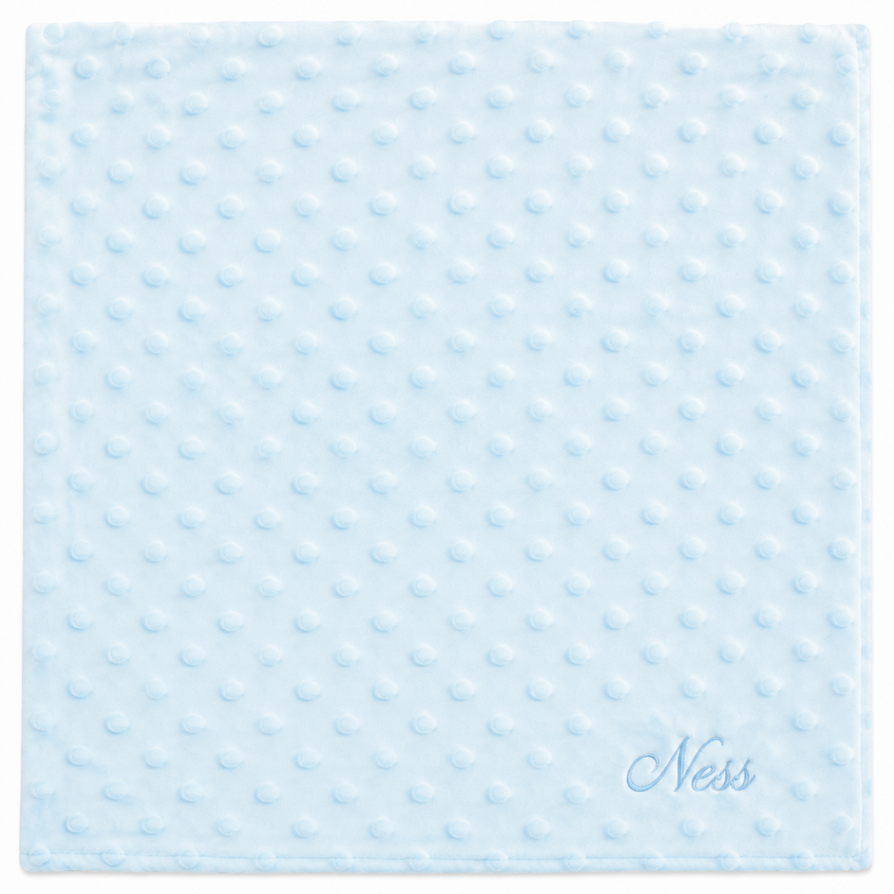 Plaid Bébé Ultra Doux – Couleur Unie à pois et Personnalisable Bleu ciel
