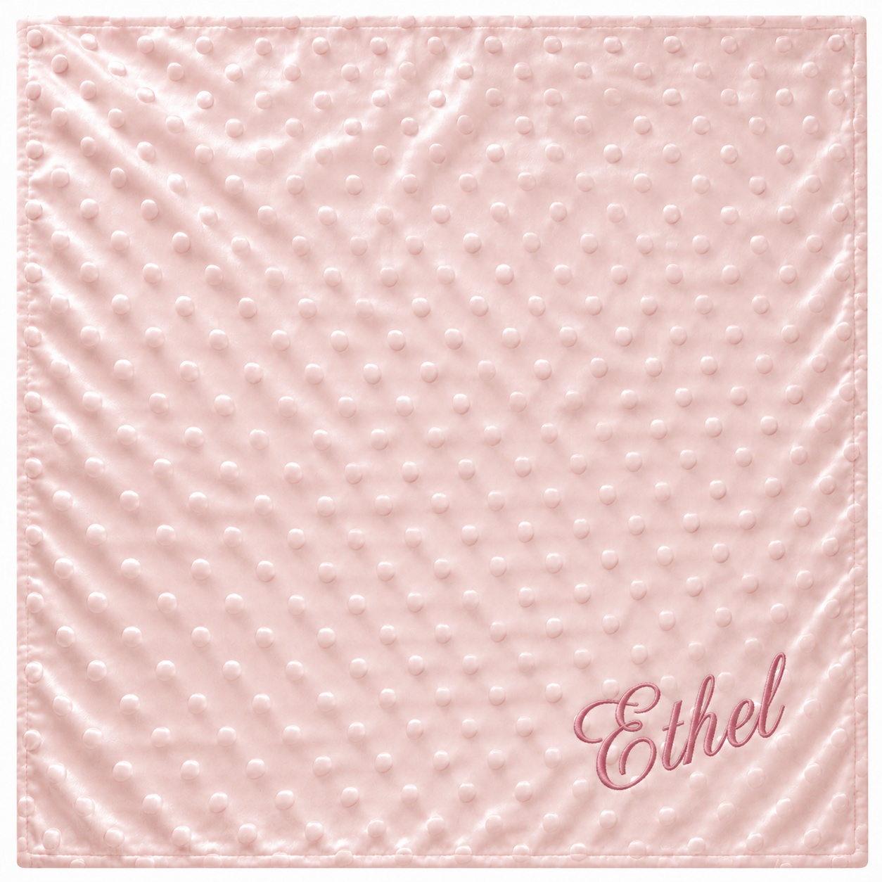 Plaid Bébé Ultra Doux – Couleur Unie à pois et Personnalisable Rose