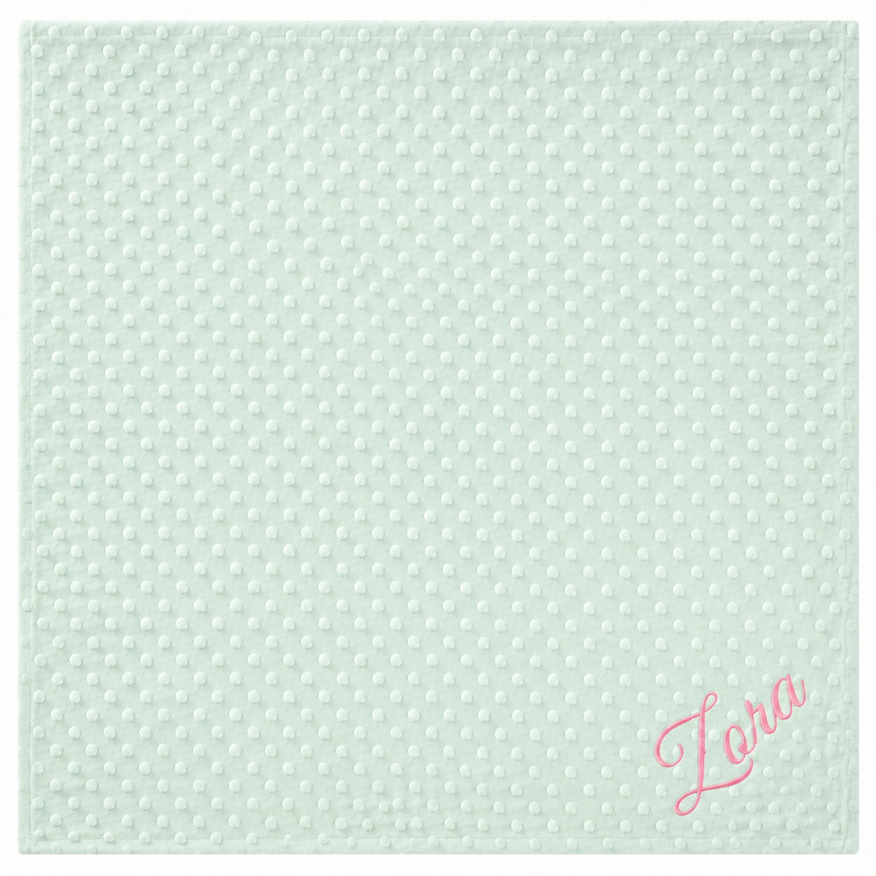 Plaid Bébé Ultra Doux – Couleur Unie à pois et Personnalisable  vert menthe