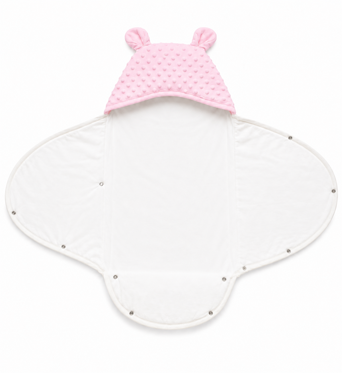Nid d’ange bébé enveloppant à capuche avec oreilles  – Douceur et confort dès la naissance Rose
