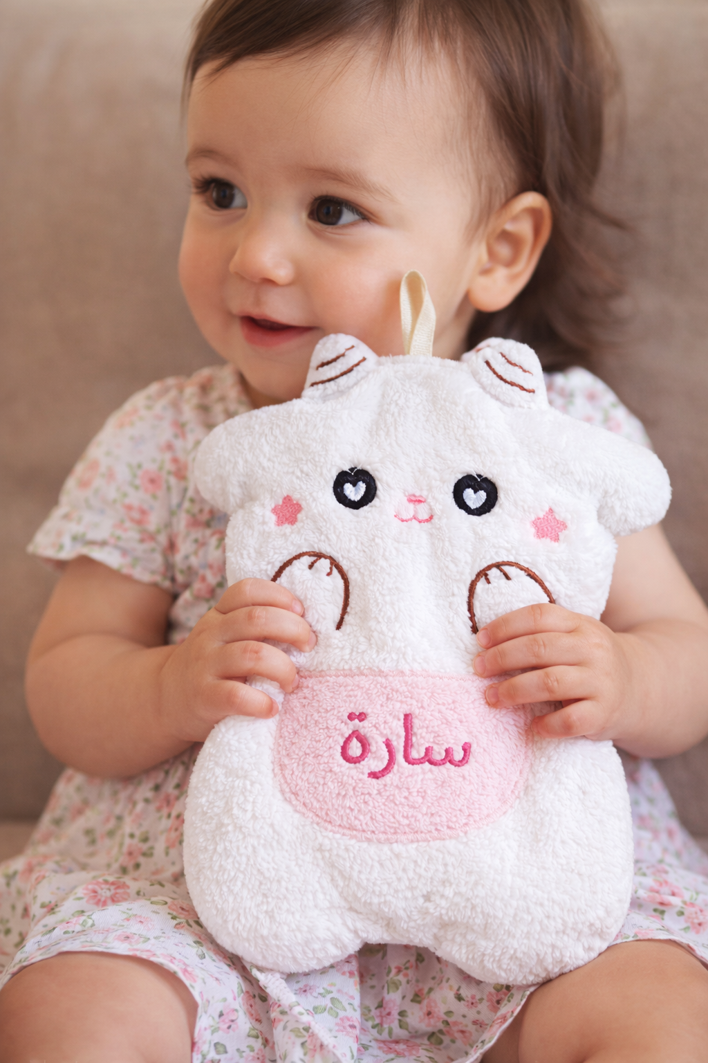Doudou en forme de souris blanche