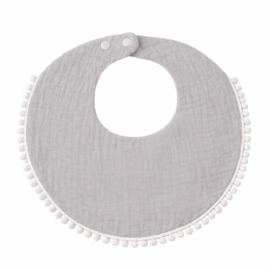 Bandana pour salive en gaz de coton à bouton réglable Gris