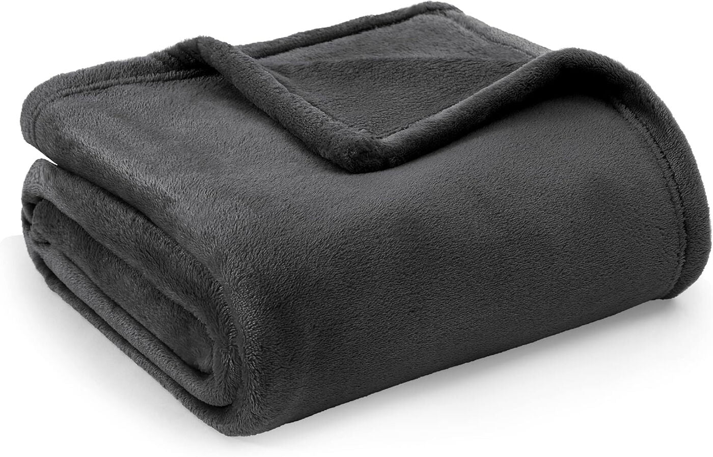 Couverture personnalisée gris foncé en pilou pilou ultra doux, plaid bébé moelleux et chaud avec finition élégante, idéale pour cocooning  