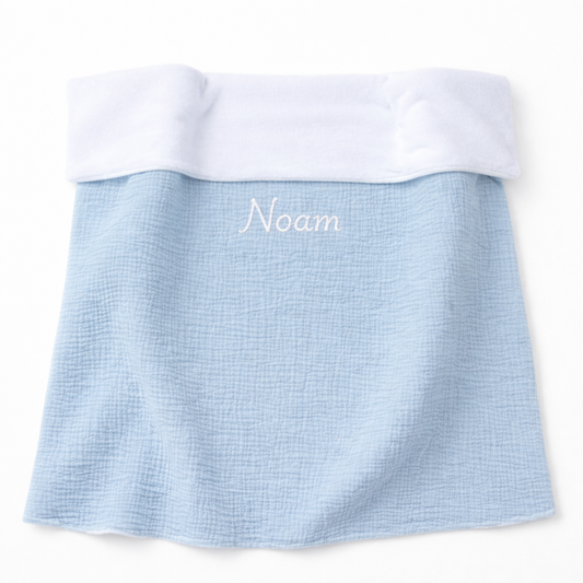 couverture bébé brodée prénom en gaze de coton douce et légère