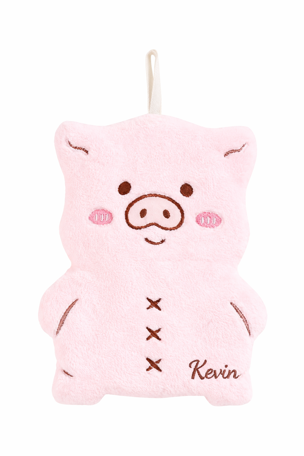 Doudou Bébé Ultra Doux – Doudou Naissance avec Attache Tétine cochon rose  broderie sur la jambe Droite