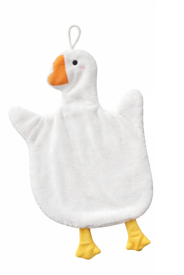 Doudou bébé en forme de canard avec prénom Daniel brodé, peluche douce et plate pour nouveau-né, compagnon de réconfort