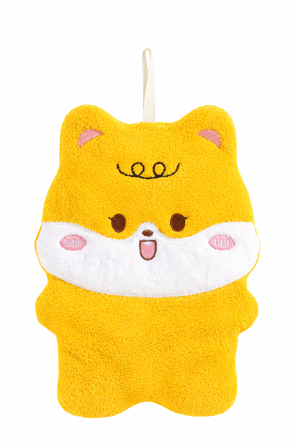 Doudou bébé jaune ultra doux avec attache tétine 