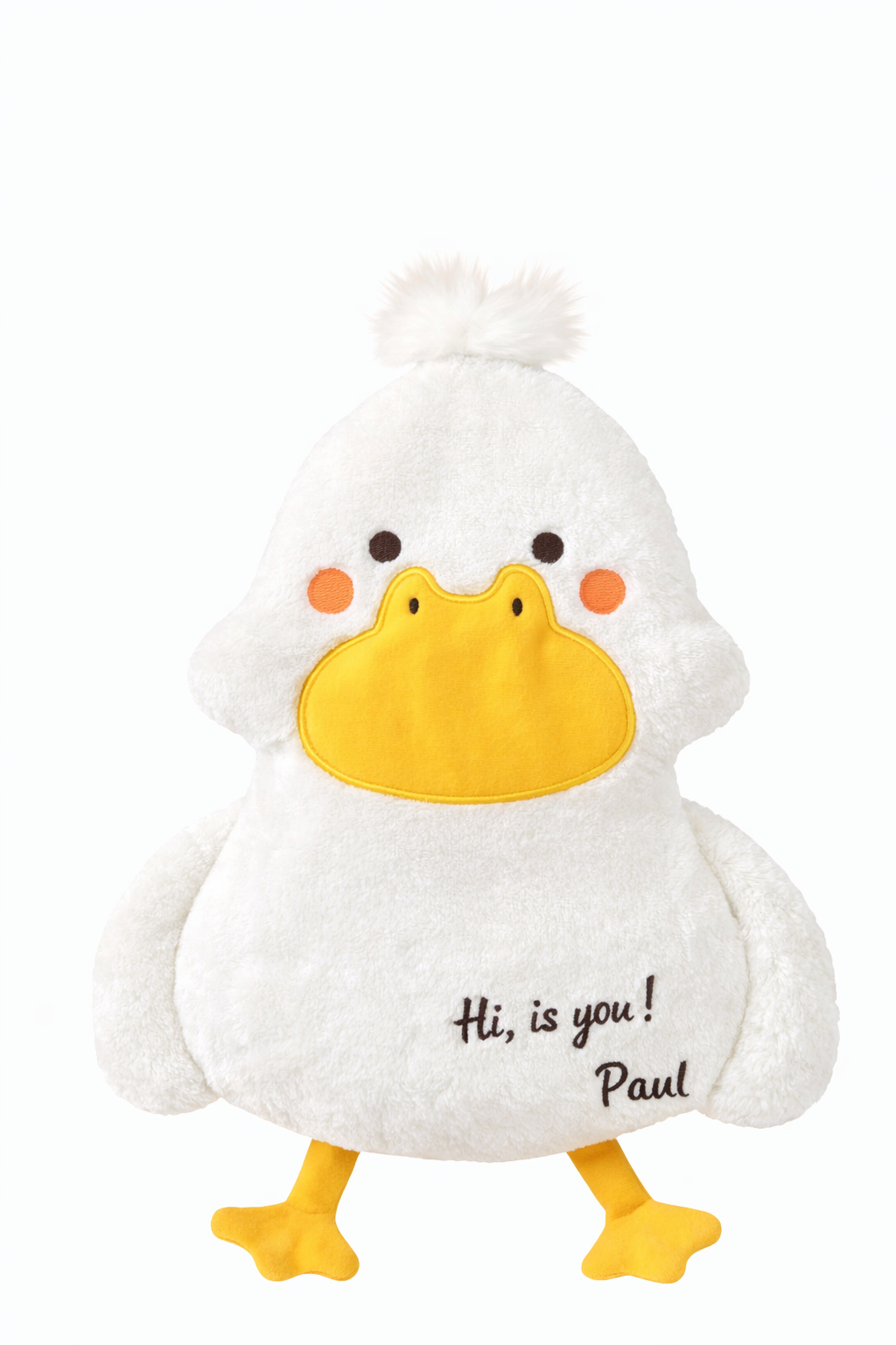 Doudou bébé peluche douce en forme d’animal – Compagnon de réconfort moelleux dès la naissance blanc prénom broder