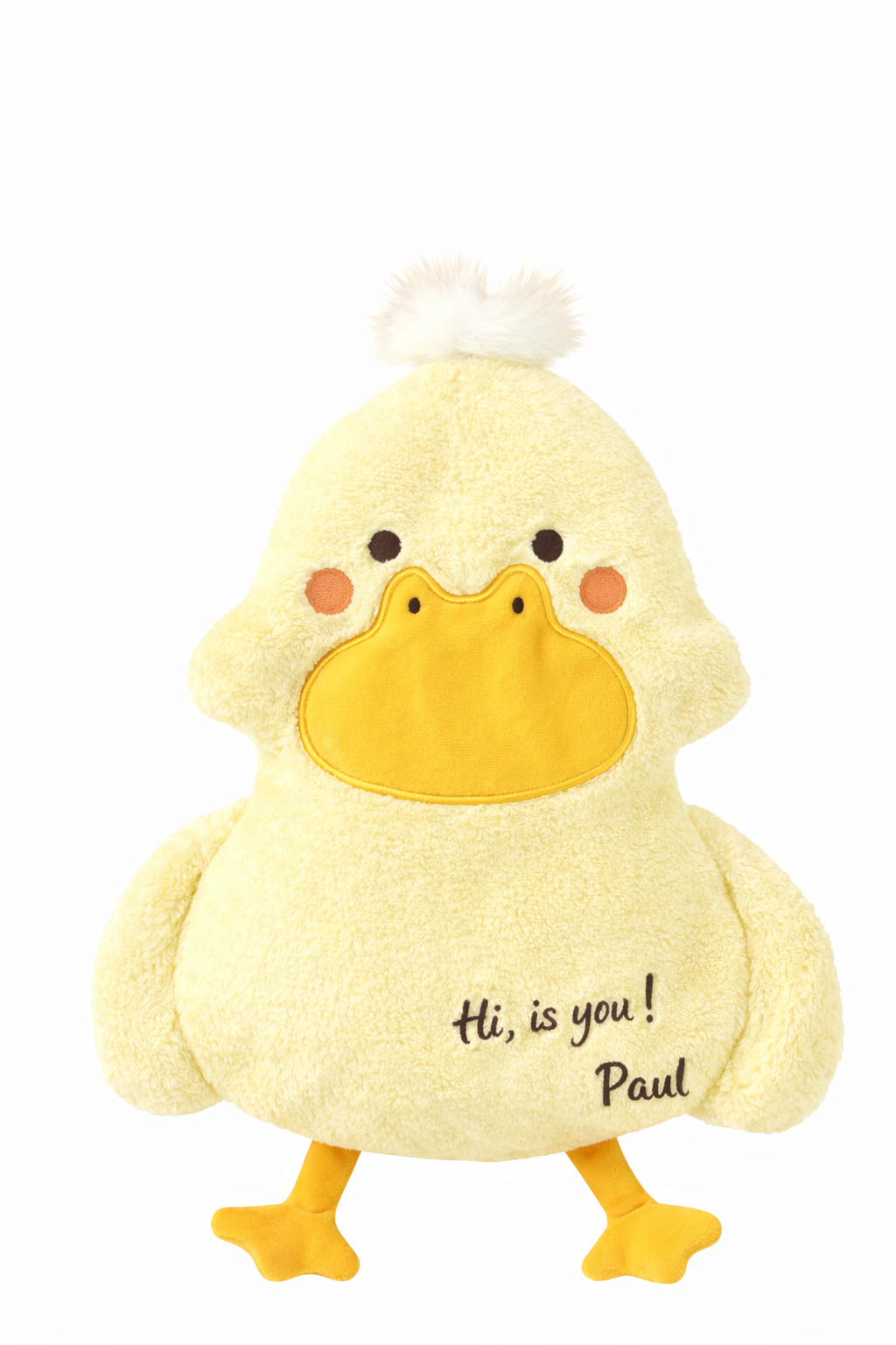Doudou bébé peluche douce en forme d’animal – Compagnon de réconfort moelleux dès la naissance jaune broder
