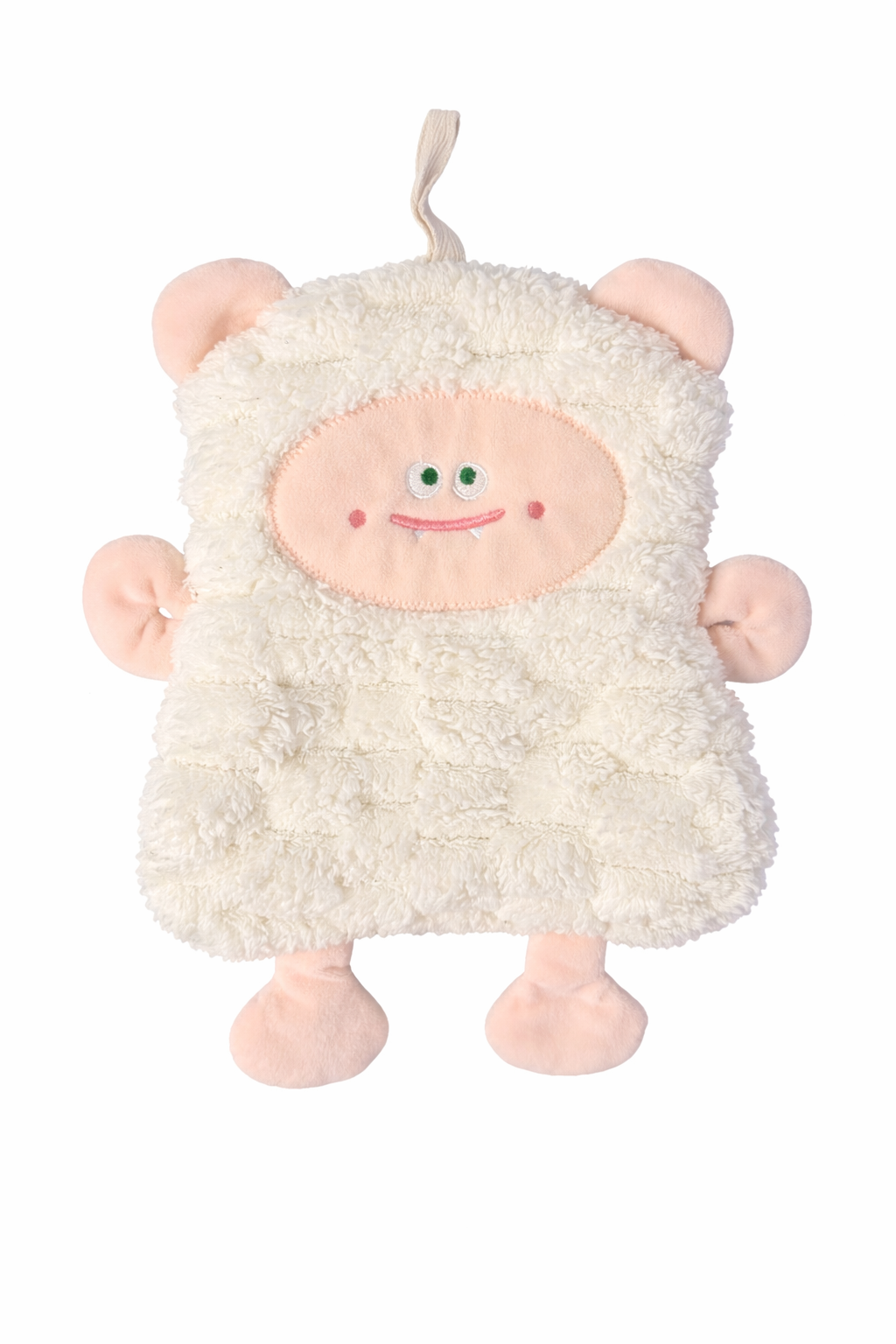 Doudou personnalisé blanc dans lit bébé fille