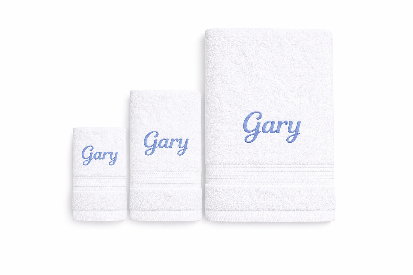 Lot de 3 serviettes de bain personnalisées avec broderie prénom en coton 500 g/m²
