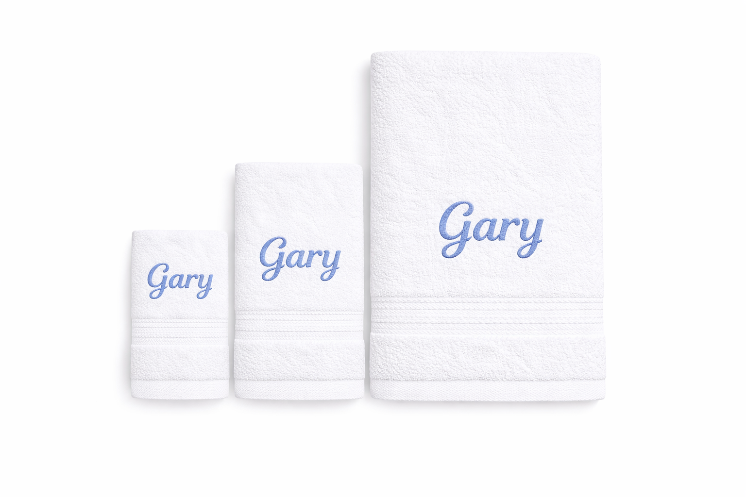 Lot de 3 serviettes de bain personnalisées avec broderie prénom en coton 500 g/m²
