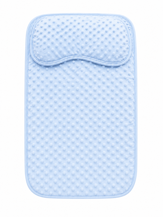 Matelas à Langer Bébé Nomade Ultra Doux – Tapis de Change Confortable avec Appui-Tête Intégré bleu ciel 