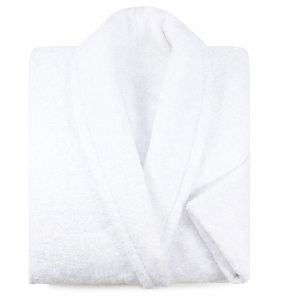 Peignoir blanc en coton épais sans broderie, peignoir de bain doux, absorbant et confortable unisexe