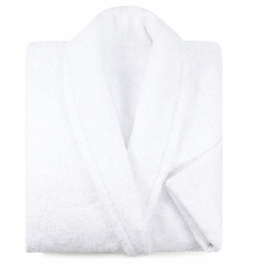 Peignoir blanc en coton épais sans broderie, peignoir de bain doux, absorbant et confortable unisexe