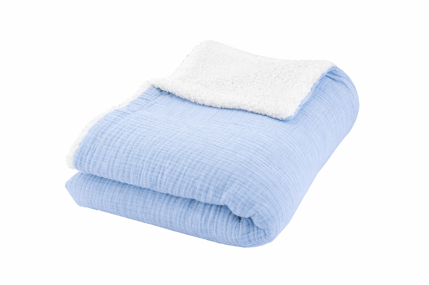 plaid bébé blanc coton gaufré avec intérieur doux et chaud
