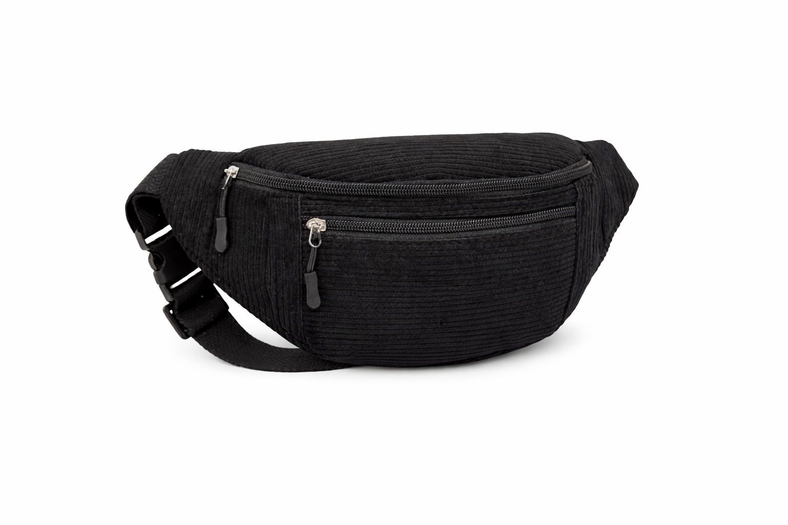 Sac banane noir en velours côtelé personnalisé 