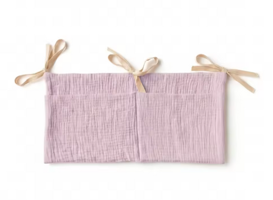 sac de rangement pour lit bébé en tissu avec attaches, organisateur de lit enfant pratique pour chambre bébé Rose