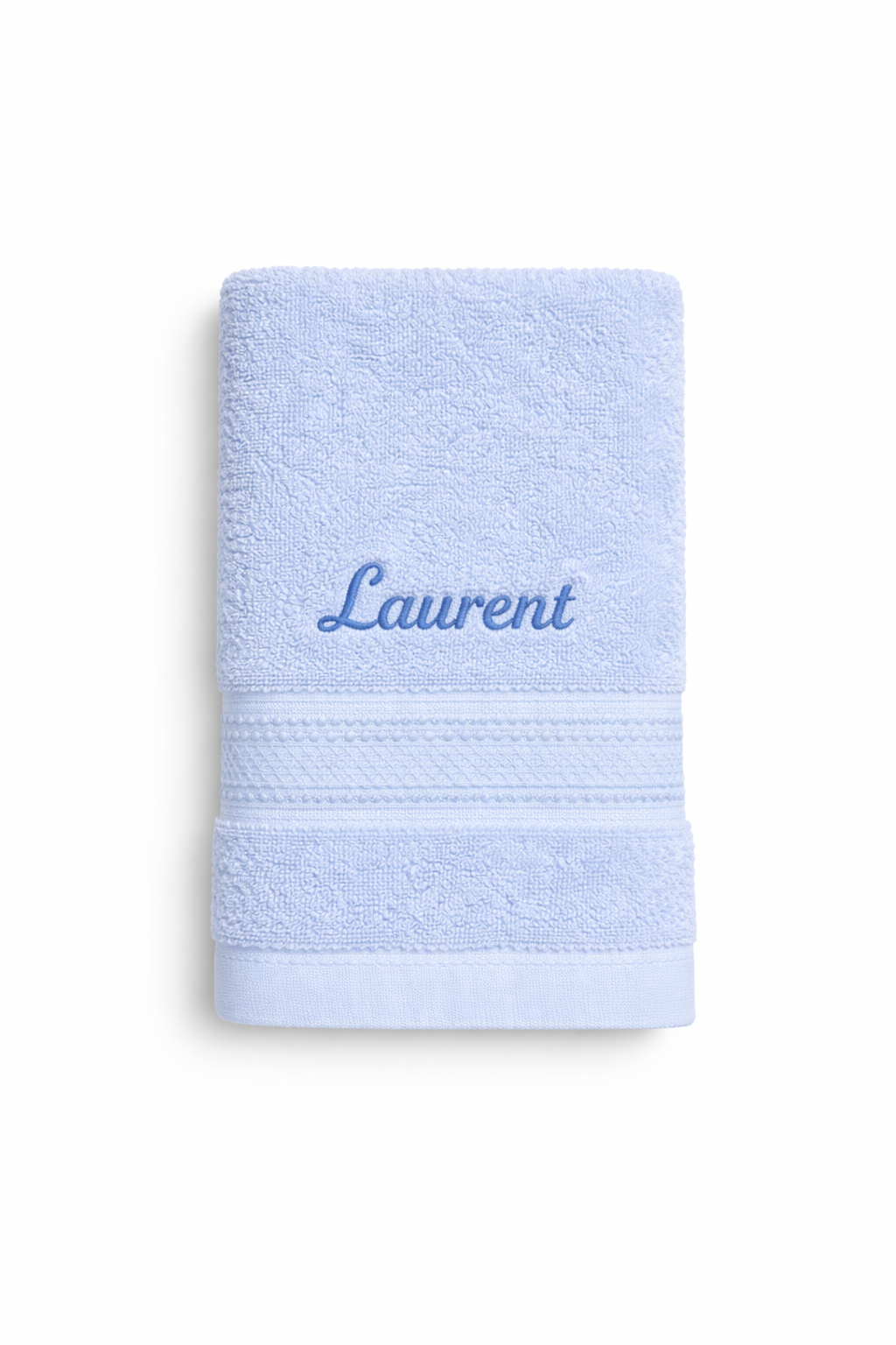 serviette de toilette en coton bleu 50x100 cm douce et absorbante broder 