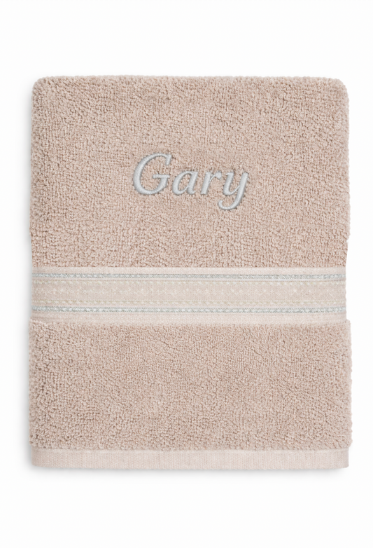 Serviette éponge de bain Beige personnalisée – Coton doux et absorbant