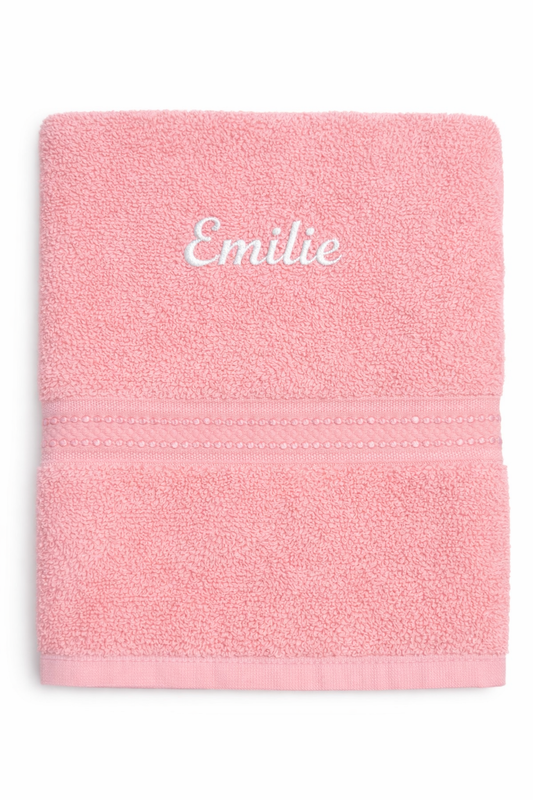 Serviette éponge de bain Rose personnalisée – Coton doux et absorbant