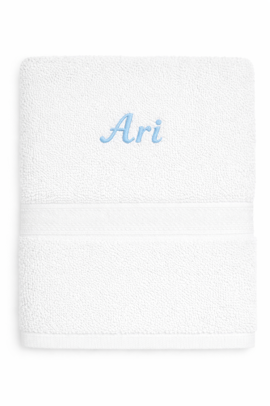 Serviette éponge de bain blanc personnalisée – Coton doux et absorbant