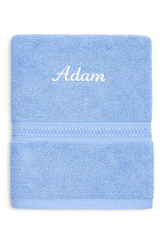 Serviette éponge de bain Bleu Grand format 70 × 140 cm personnalisée