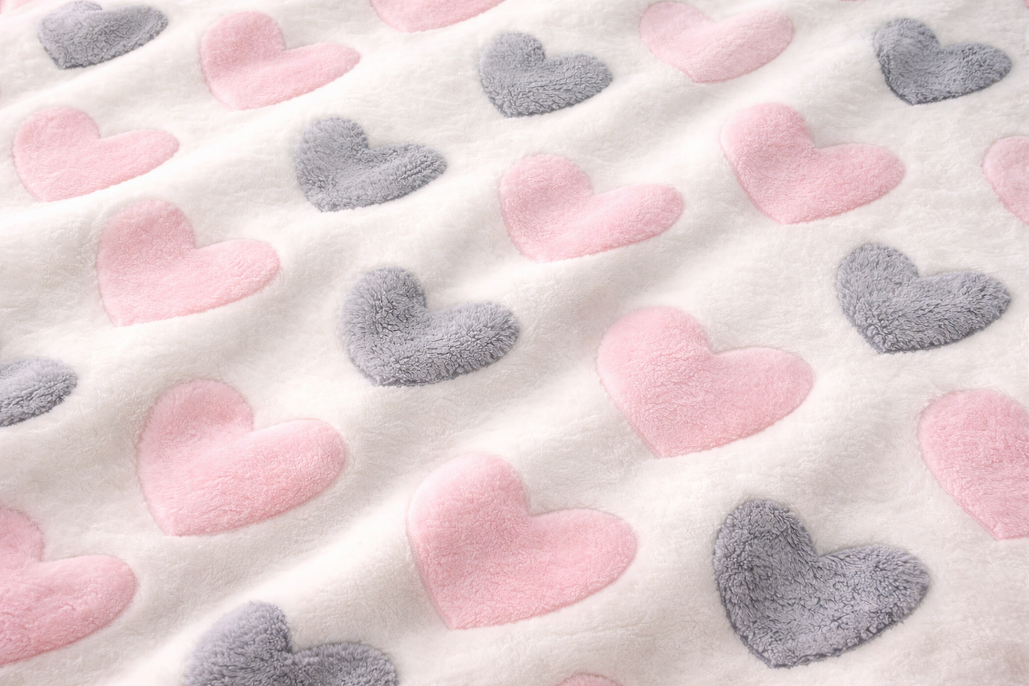 motif plaid bébé personnalisé prénom avec peluche licorne, couverture douce 70x90 cm motif cœurs rose gris cadeau naissance fille